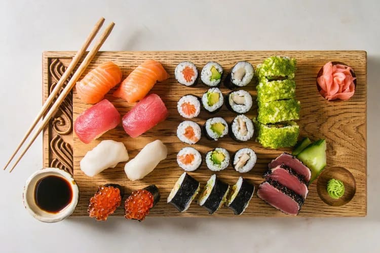 Different types of sushi