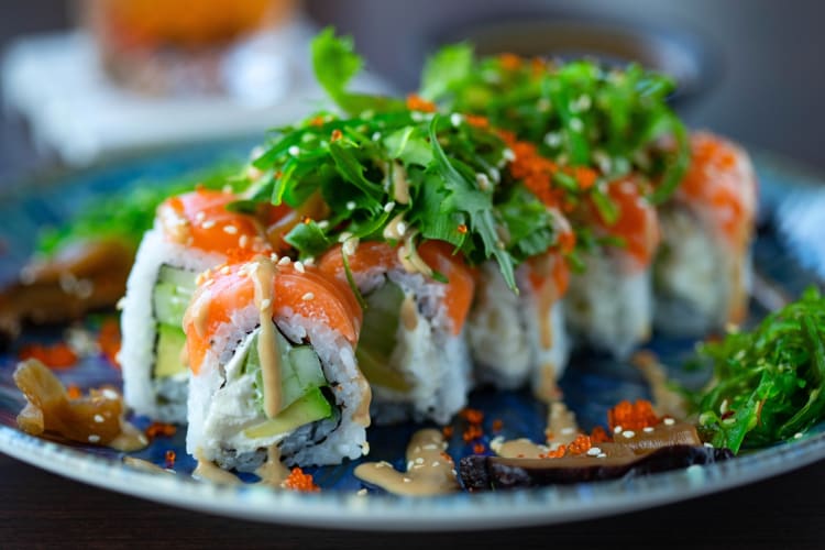 Sushi is healthy for you when it has high fiber ingredients