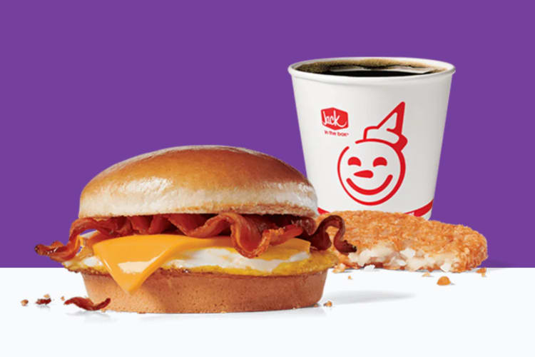 Jack in the Box bacon breakfast sandwich