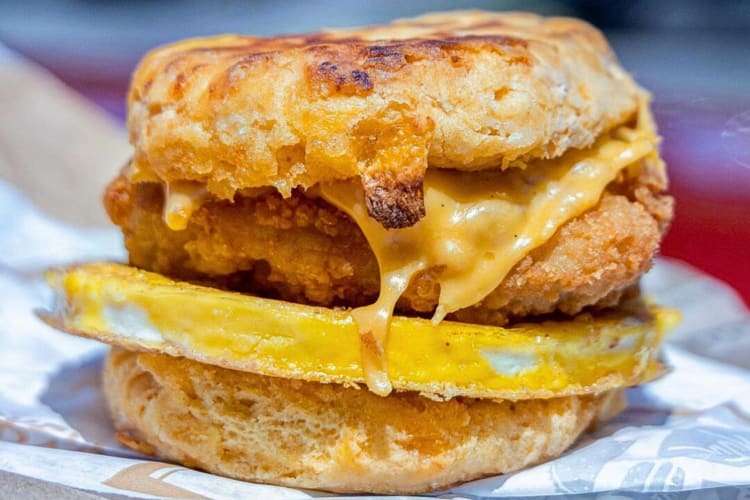 Chicken, egg and cheese biscuit from Jack in the Box