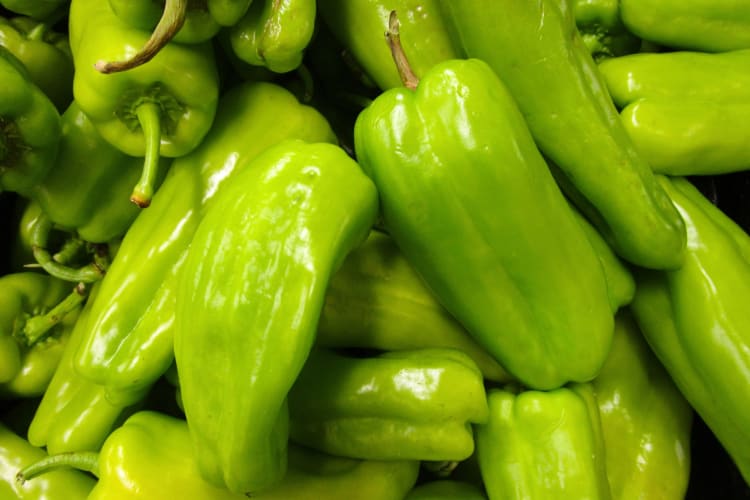 Light green cubanelle peppers