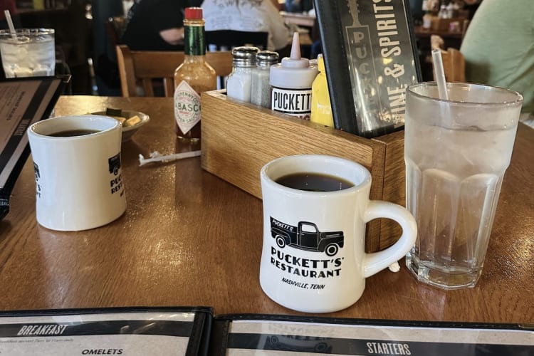 cup of coffee on a restaurant table