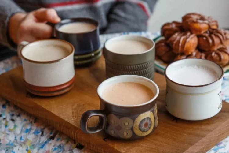 chai tea and donuts