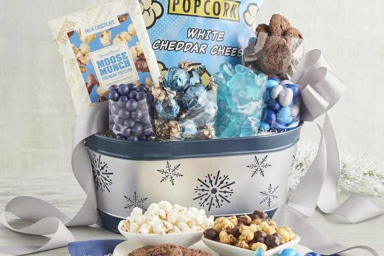 Hanukkah festive gift basket