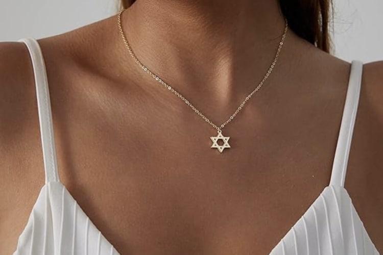 Gold Star of David necklace