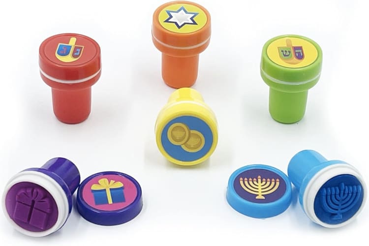 multicoloured kids Hanukkah stampers