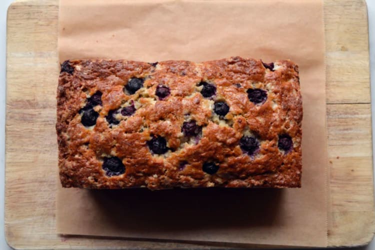 banana bread with blueberries