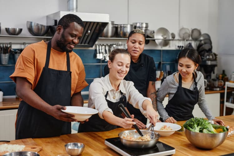 cooking as a team building event