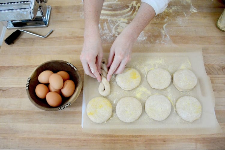 chef making pastry shapes