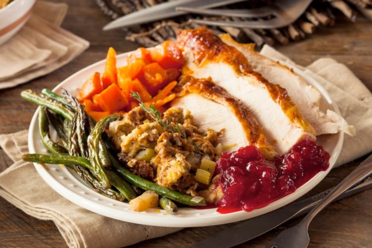 A turkey dinner from a Kansas City restaurant open on Thanksgiving