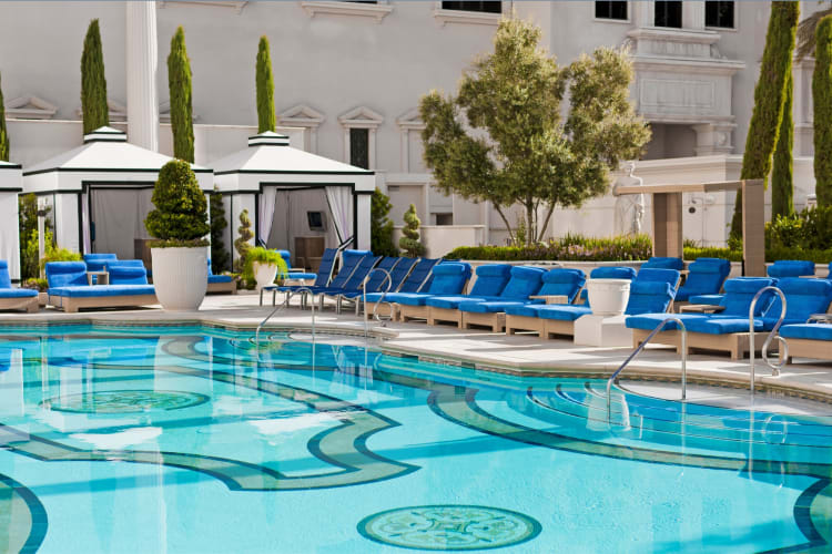 Unwinding by the pool is one of the relaxing date ideas in Las Vegas 