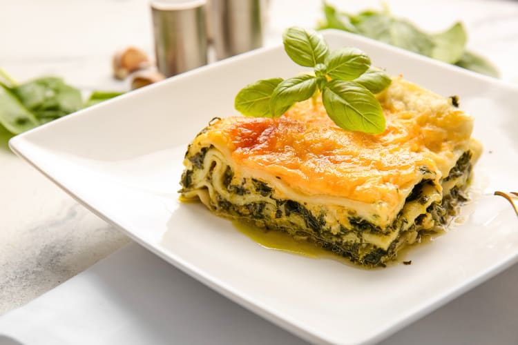 Lasagna verde, a Bologna food served on a plate