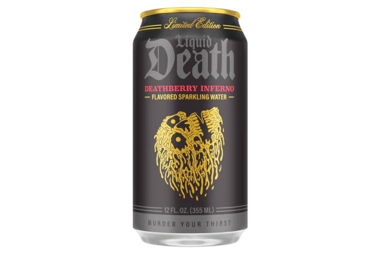 A black can of Deathberry Inferno by Liquid Death
