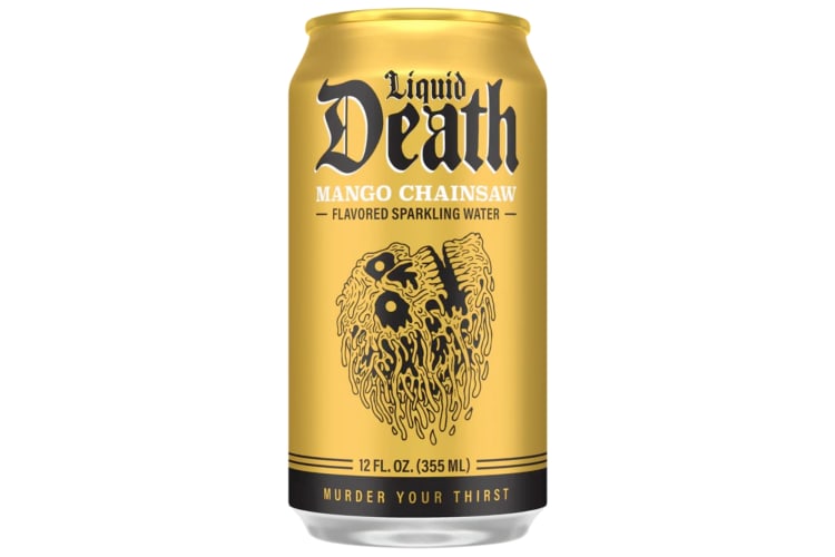 A can of Mango Chainsaw by Liquid Death