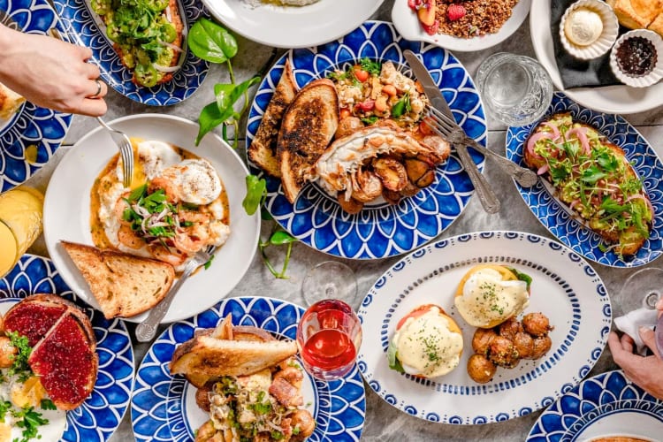 A selection of Mediterranean dishes on a table