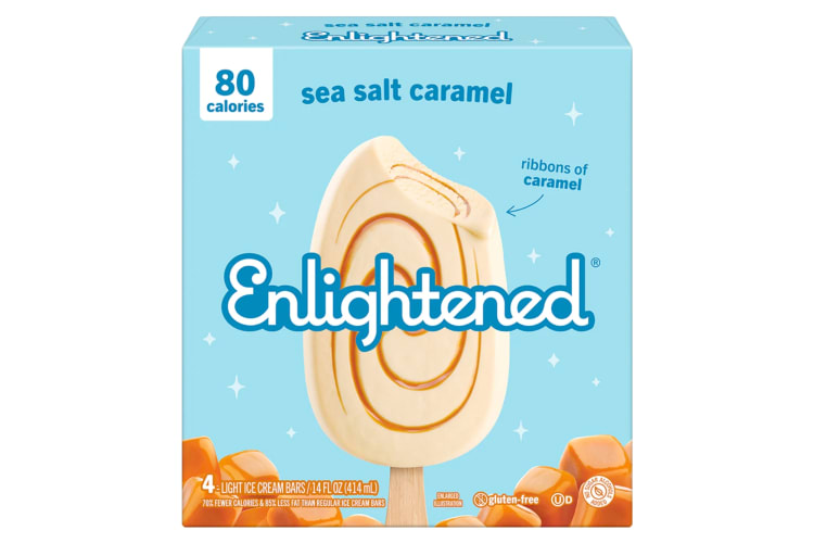 A blue box of sea salt caramel ice creams