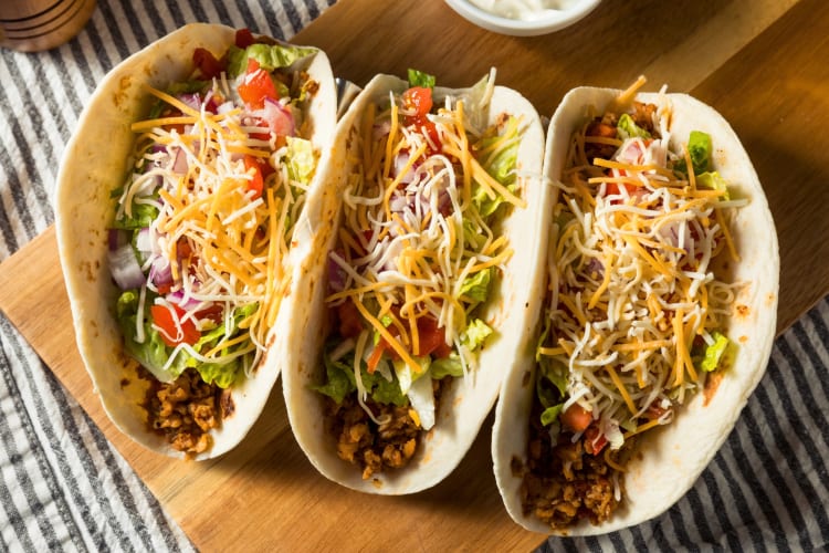 You can make Tex-Mex tacos as a low-calorie Mexican food