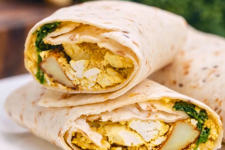 A vegan breakfast burrito.