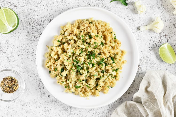 Lime and cilantro cauliflower rice 