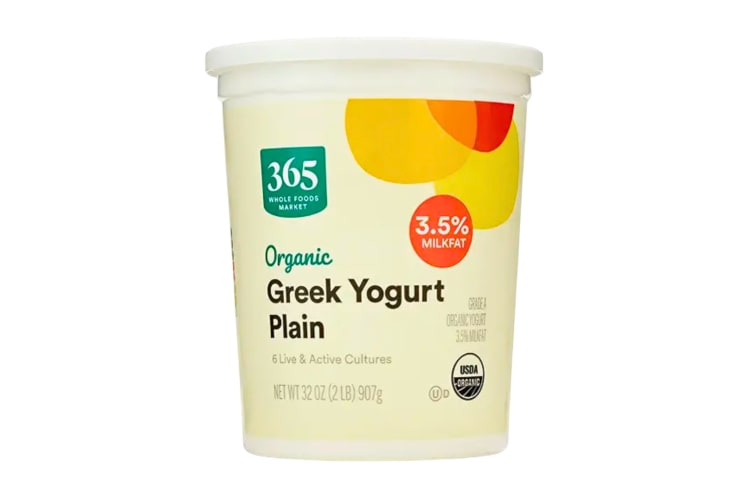 a yogurt container with 365 Whole Foods branding