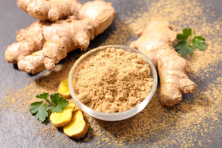 Ginger is used to spice up meals.