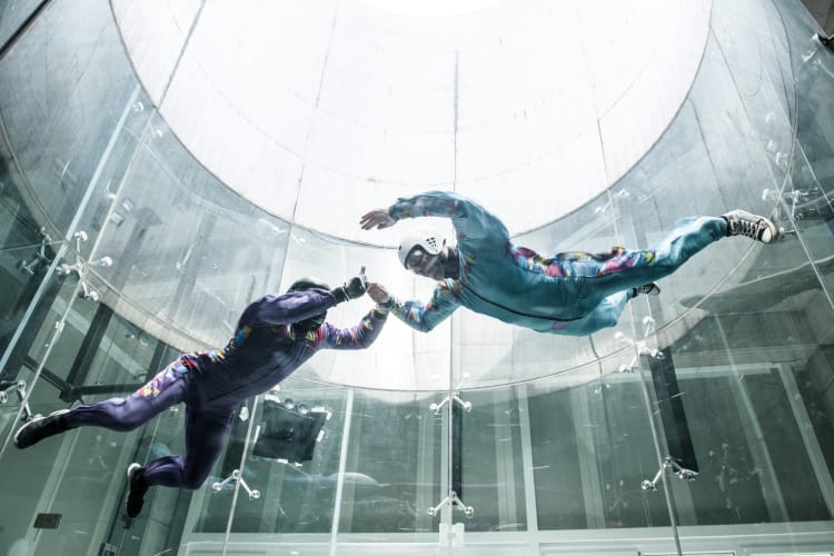 Indoor skydiving is perfect for an adventurous date in Orlando