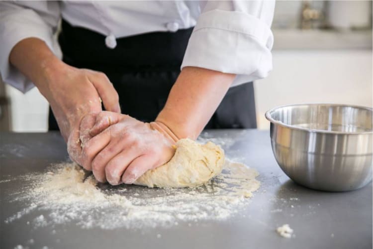 Bread flour being used in bread making 