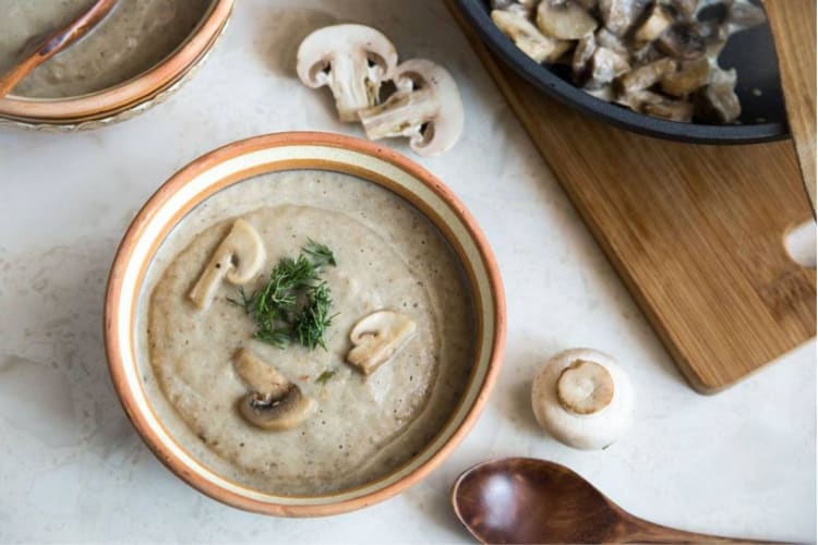 After thawing your frozen mushrooms, use them in soups and stews 