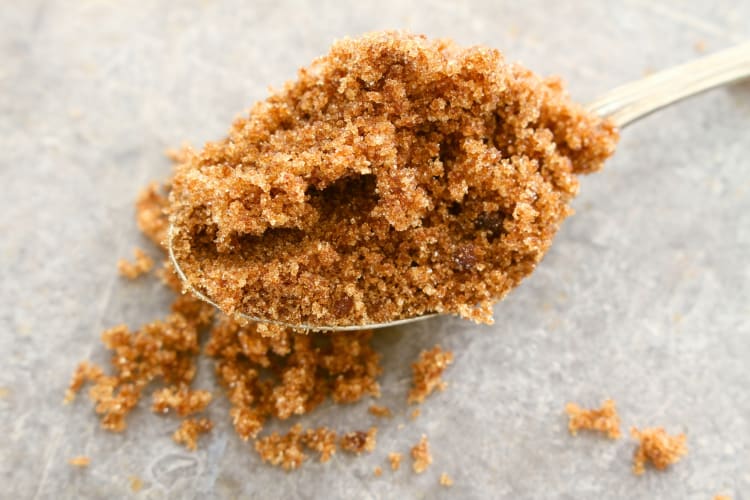 Brown sugar in a spoon