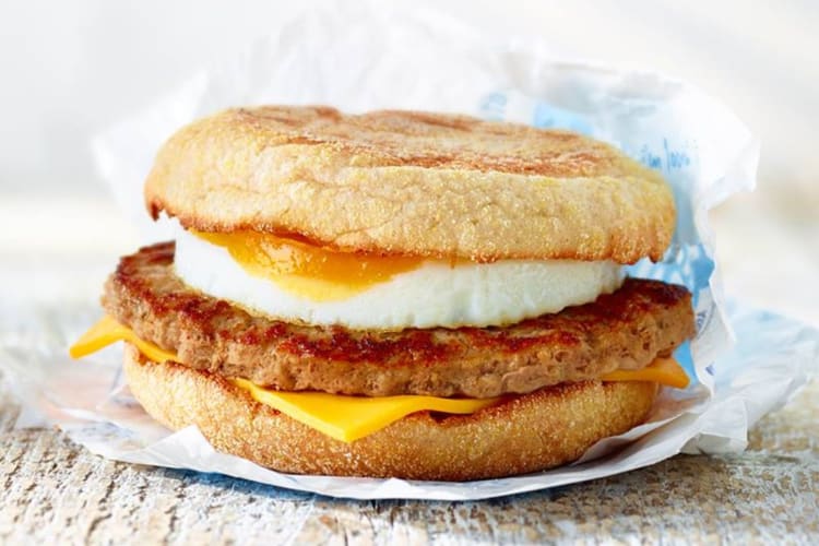 Sausage muffin with egg and cheese