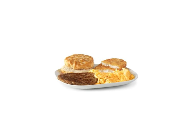 Have a big plate of McDonald's breakfast to start the day.