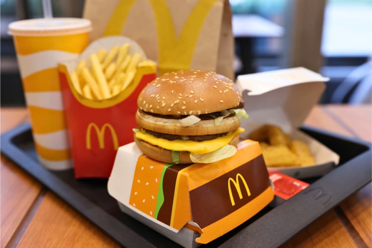 McDonald&rsquo;s burger and fries