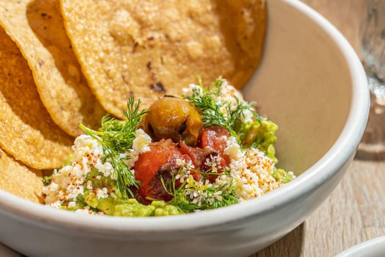 Oxomoco guacamole served with corn tostadas