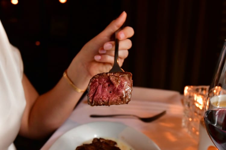 Perfectly cooked steak at one Houston's most expensive restaurants.