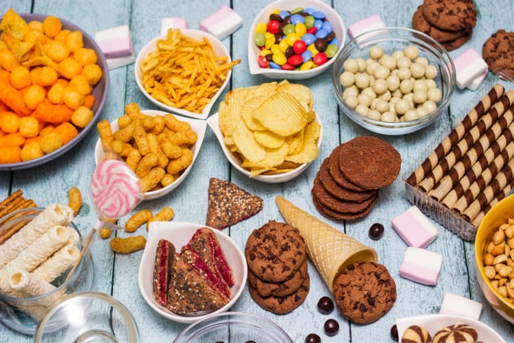 A selection of sweet and savory snacks