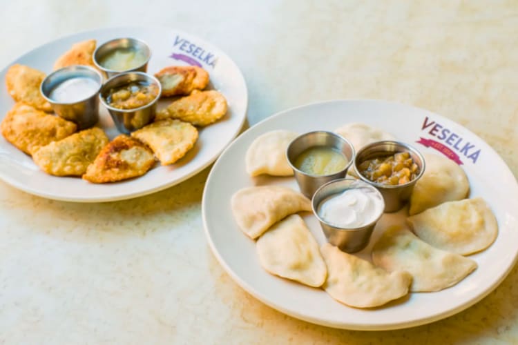 Pierogis at Veselka are classic NYC foods