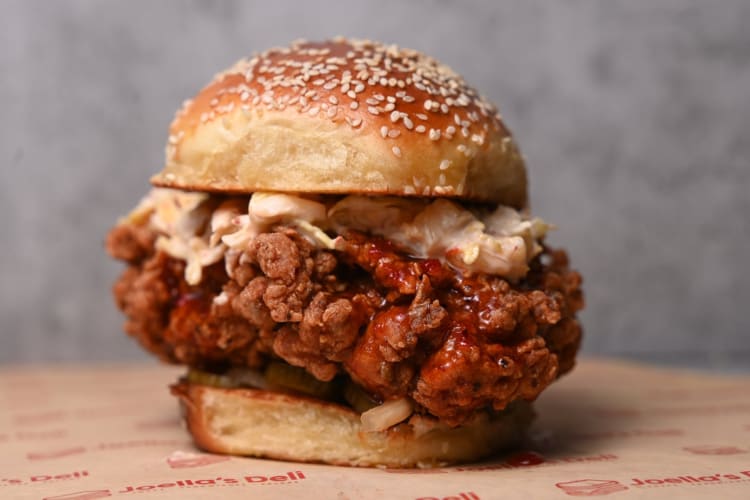 Bite into the crispy chicken sandwich at this Napa restaurant
