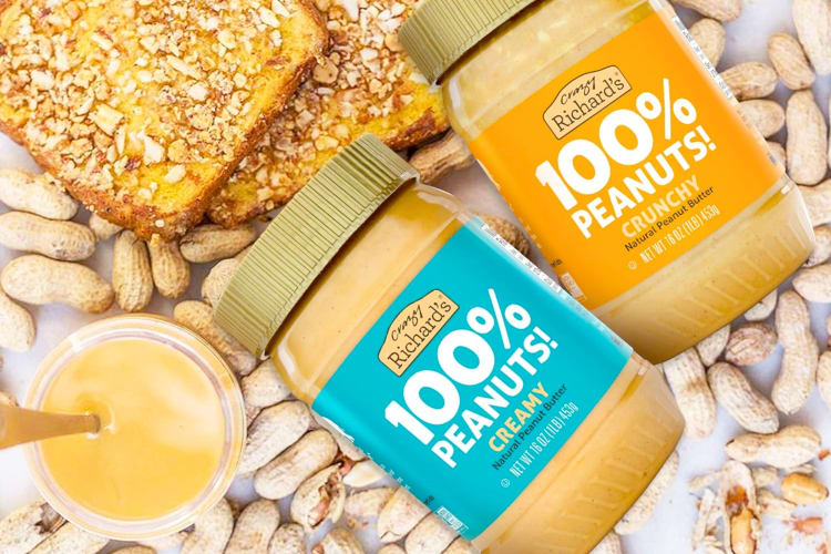 Two jars of Crazy Richard's peanut butter