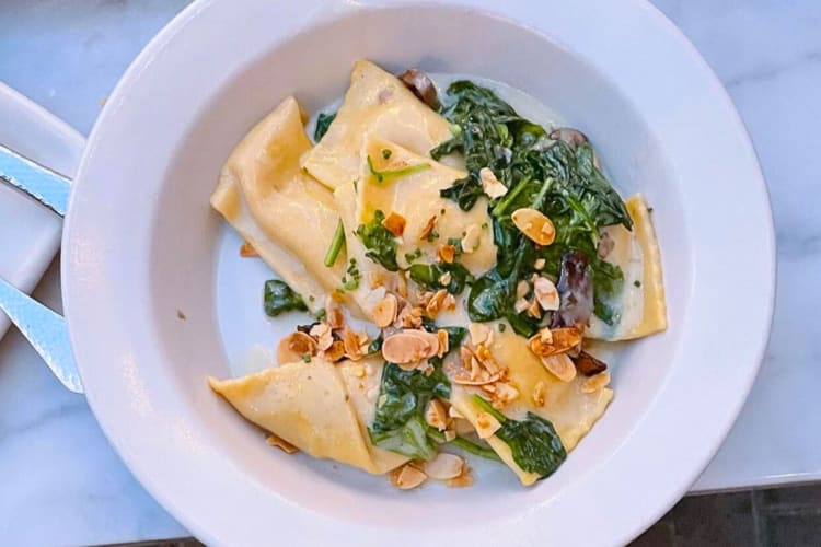 Aerial shot of a cannelloni from Olive & Ivy