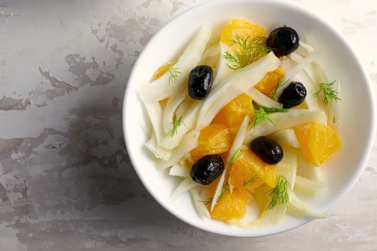 Aerial view of an Italian orange salad