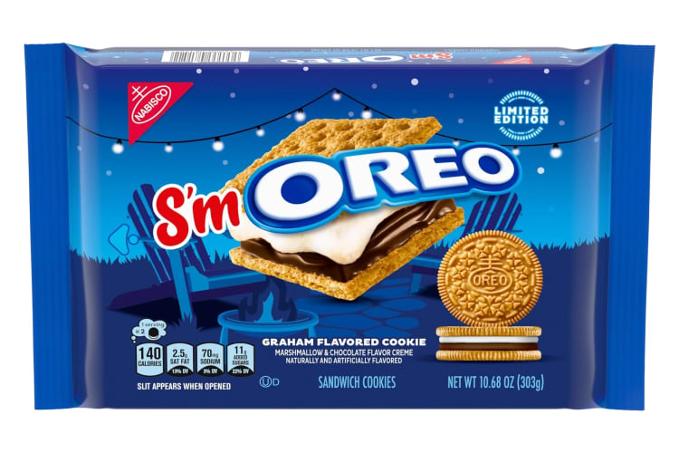 A packet of S'moreos Oreo cookies
