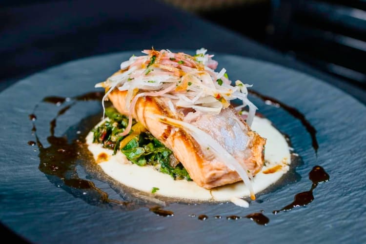 A salmon dish from Big Fin Seafood in Orlando