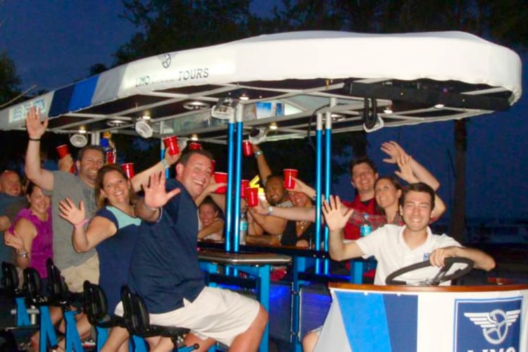 Going on a Limo Cycle tour is a fun team building activity in Orlando, FL