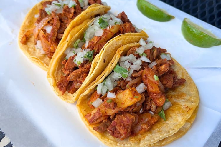 Three meat tacos from Paco’s Taqueria