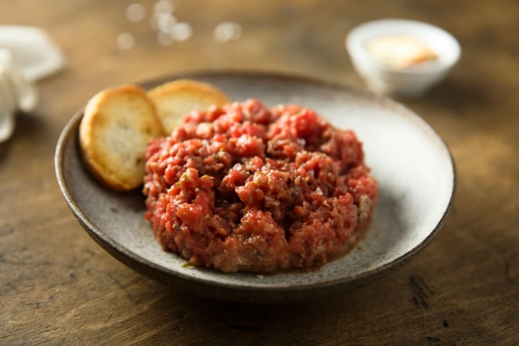 A meat tartare and crostini