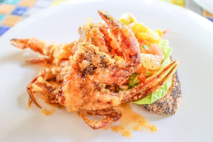 Crispy soft-shelled fried crab