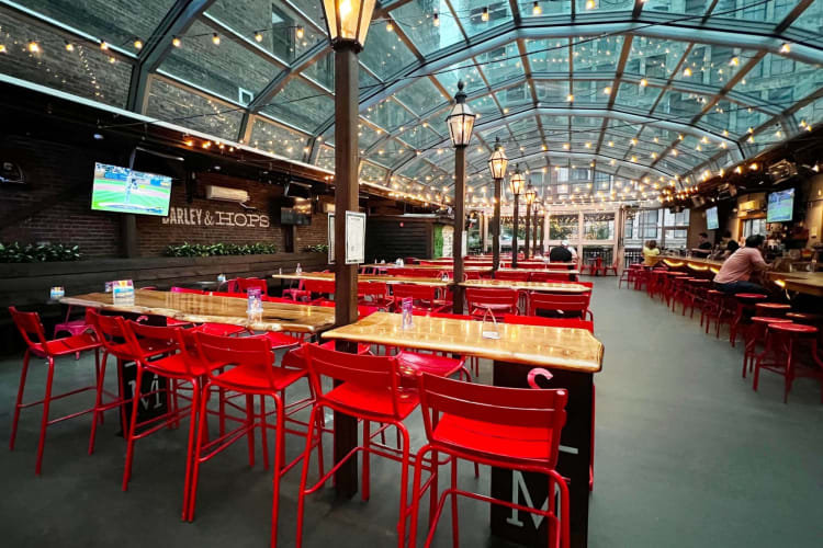 The interior of a Pittsburgh restaurant.