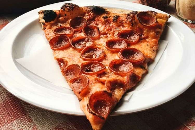 Slice of pepperoni pizza from Pizza Jerk