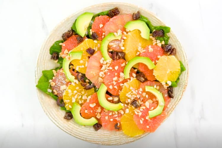 A citrus salad on a plate