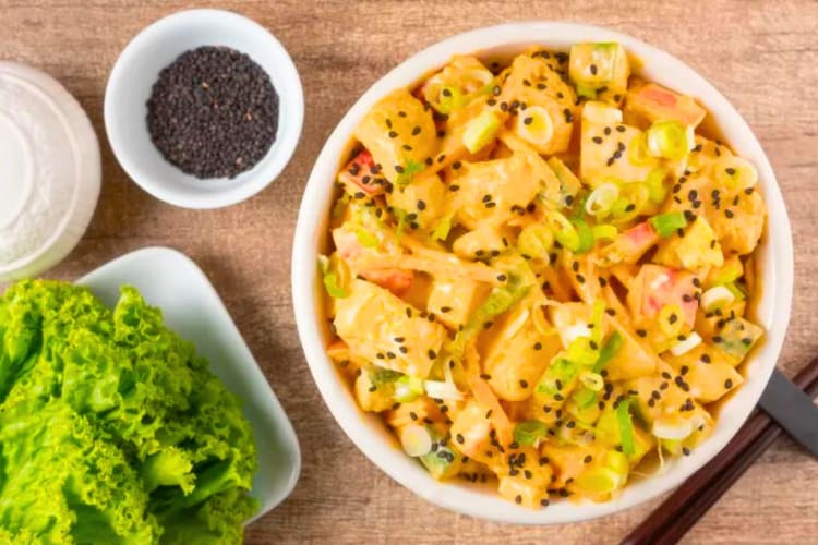 Korean potato salad is a unique pool party food